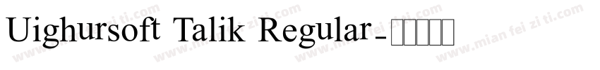 Uighursoft Talik Regular字体转换
